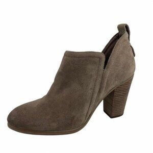 Vince Camuto Suede Boots Taupe Stacked Heel